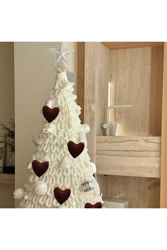 Christmas Clearance Under $10 Christmas Tree Pendant Korean Dark Red Plush with Ornaments Diy Material Package Christmas Decorations