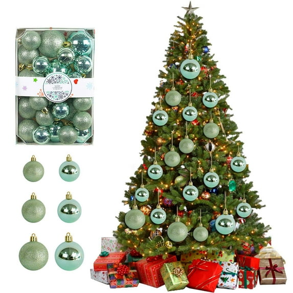 HongHeng Christmas Clearance Under $5.00 26pcs Christmas Decorations 3/4/5cm Plastic Electroplated Special-shaped Colorful Balls Christmas Ball Set Christmas Tree Pendant Pendant Decorative Ball