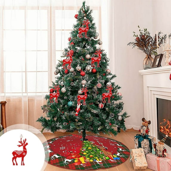 HongHeng Christmas Clearance Under $5.00 Christmas Red Decorative Pendant Made of Wood Suitable for Christmas Tree Doors and Fireplaces