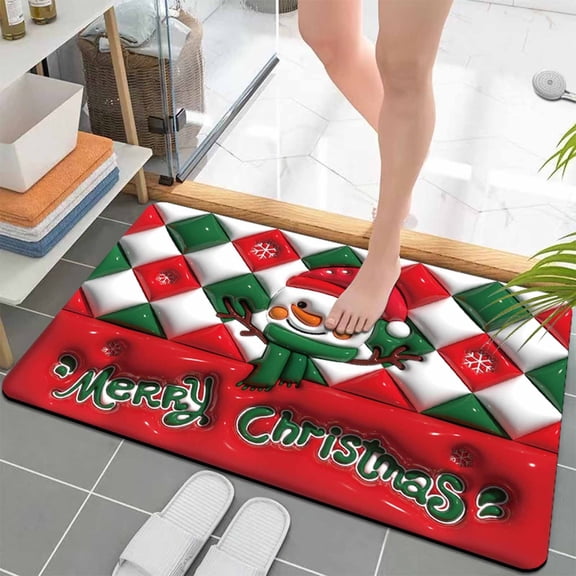 HongHeng Christmas Clearance Under $5.00 Diatom Mud Visual Expansion Mat Bathroom Water Absorption Quick-drying Mat Toilet Door Slip Wear Mat