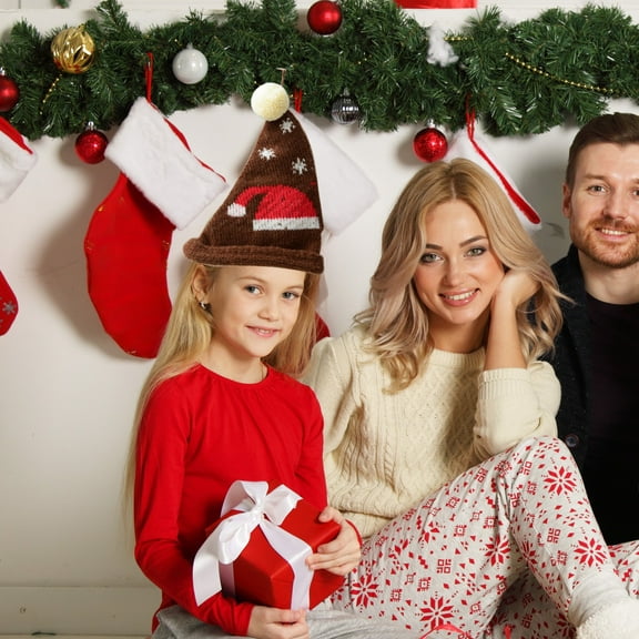 HongHeng Christmas Decoration Wool Knitting Mini Wool Ball Cap Christmas Hat Christmas Tree Decoration Small Pendant