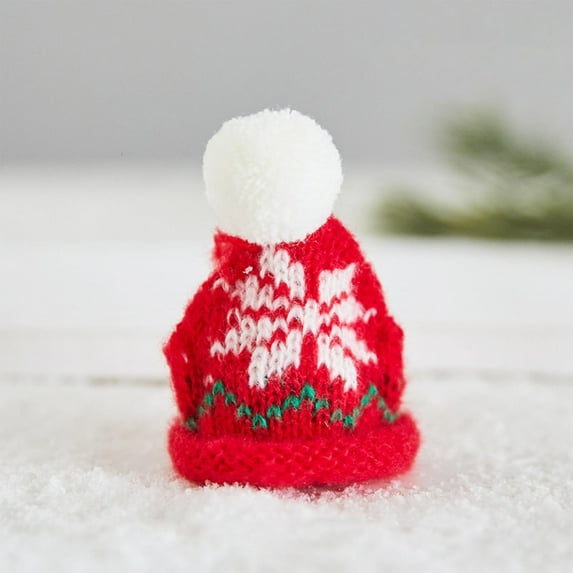 HongHeng Christmas Mini Knit Hat Doll Hat Party Supplies Decorative DIY Accessories Tiny Hat Xmas Decor