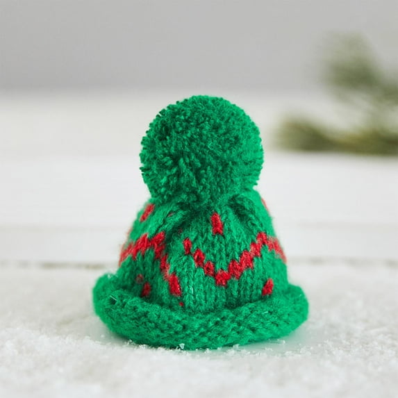 HongHeng Christmas Mini Knit Hat Doll Hat Party Supplies Decorative DIY Accessories Tiny Hat Xmas Decor