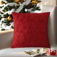 thumbnail image 1 of HongHeng Christmas Pillow Covers 17" x 17", Soft Plush Faux Fur with 3D Embroidery Reindeer Design for Home Christmas Decor Sofa, Couch, Party, Skin-Friendly, 1 of 6