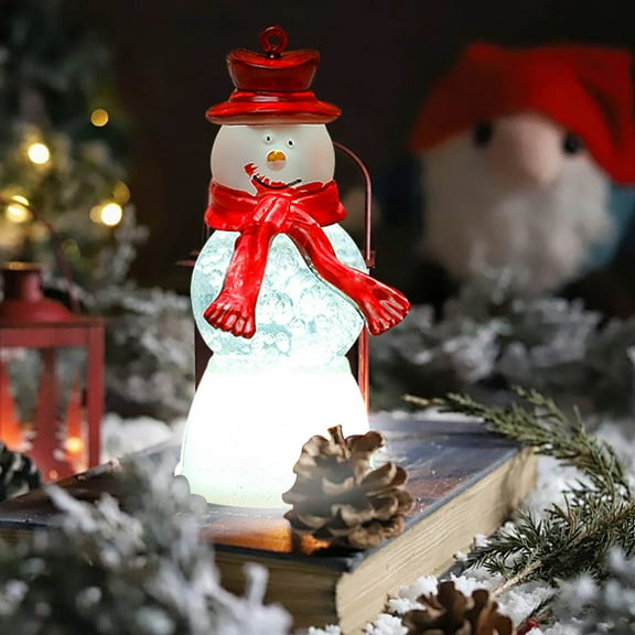 HongHeng Christmas Snow Globes Lantern LED Lighted Water Lantern Snow Globe Glitter Snowglobes Snowglobe Christmas Decoration for Home & Gift - Red Hat