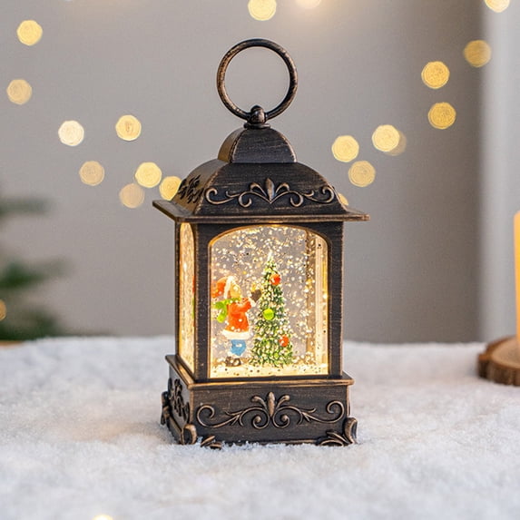 HongHeng Christmas Snow Globes, Snowman Water Lantern with Music, Holiday Decorations Gifts for Family Children or Friends