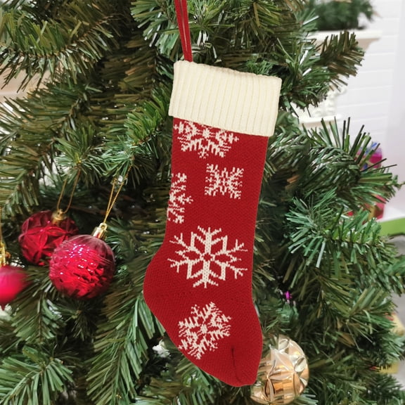 HongHeng Christmas Stocking Set of 2,17 Inch Red Christmas Stockings for Family Holiday Xmas Party Decorations