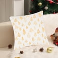 thumbnail image 1 of HongHeng Christmas Tree Decorative Throw Pillow Cover Soft Faux Fur Fuzzy Couch Cushion Case with Gold Snowflake Glitter Pillowcase for Home Decor Sofa Bed Living Room 17×17 Inch, 1 of 1