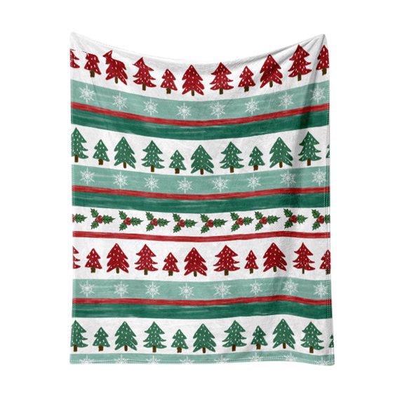 HongHeng Christmas Trees Throw Blanket Cozy Soft Winter Buffalo Plaid Blanket for Couch Sofa Chair Bed Fuzzy thermal Fleece Travel Blankets 59 X 78 in Home Holiday Decoratives