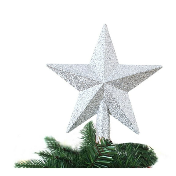 HongHeng Christmas Under $ 5 Christmas Tree Top Decoration Pendant Christmas Tree Top Star Christmas Tree Top Gold Powder Five-pointed Star
