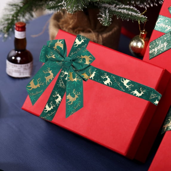 HongHeng Christmas Under $ 5 Christmas Ribbon Cake Baking Ribbon Christmas Gift Gift Box Packaging Ribbon Ribbon Bow Christmas Ribbon Christmas Tree Decoration