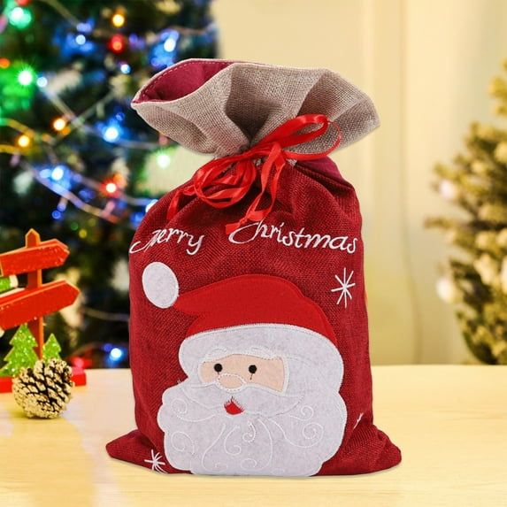 HongHeng Clearance Under $2.00 Christmas Gift Bags Bags Large Drawstring Gift Bags Drawstring Gift Bags Christmas Decoration Accessories Christmas Candy Party Gifts