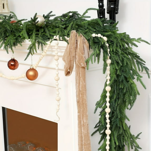 HongHeng Clearance Under $2.00 Christmas Norfolk Garland fork Norfolk Natural Garland Artificial Garland for Christmas Table Fireplace Wall Home Decoration