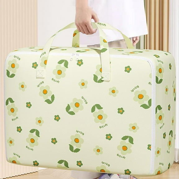 HongHeng Clearance Under $2.00 Heavy Duty Storage with Reinforced Handles Extra Large Storage Bags for Clothes Tote Bag Thickened Double Zipper for Space Saving Travel