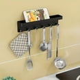 thumbnail image 1 of HongHeng Clearance Under $2.00 Kitchen Utensil Rack with Slidable Hooks for Hanging Pots and Pans Rod Hooks for Mugs Wall Mounted Kitchen Rail Organizer Can Put Knives Nail Storage, 1 of 6