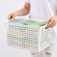 thumbnail image 1 of HongHeng Clearance Under $2.00 Plastic Laundry Basket,with Silvery Handle,Collection and Transport Clothing Board Laundry Basket,Suitable for Families and Dorms,Can Also Organize Toys, 1 of 7