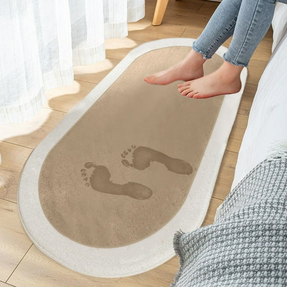HongHeng Clearance Under $2.00 Soft Bedroom Mats Shaggys Rugs for Bedroom Oval Rugs Room Carpet Living Room Runner Rugs Soft Comfortable Water Absorption Non Slip Thick Machine Washable Rug