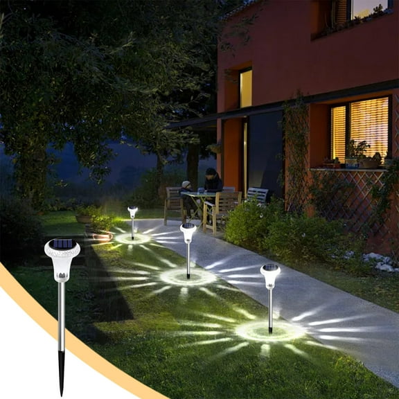 HongHeng Clearance Under $2.00 Solar Ground Plug Lawns Light Outdoor Waterproof Solar Powered Patio Solar Garden Decorative White Light Warm Light Colorful Light Three Choices