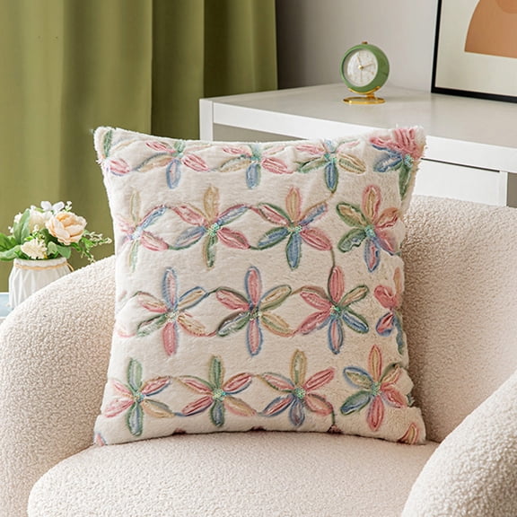 HongHeng Clearance Under $2.00 Throw Pillow Covers Super Soft Sequins Embroidery Pillow Covers Home Decoration Pillow Covers for Living Room Bed and Sofa