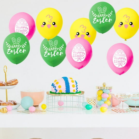 HongHeng Clearance Under $2.00 18pcs Balloons Easter themed Party Balloons Children's Festival themed Decoration
