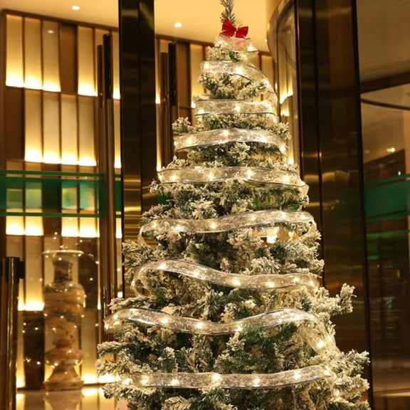 HongHeng Clearance Under $2.00 300cm Christmas Ribbon LED Light String Christmas Tree Decoration Lights Christmas Festive Atmospheres Lights