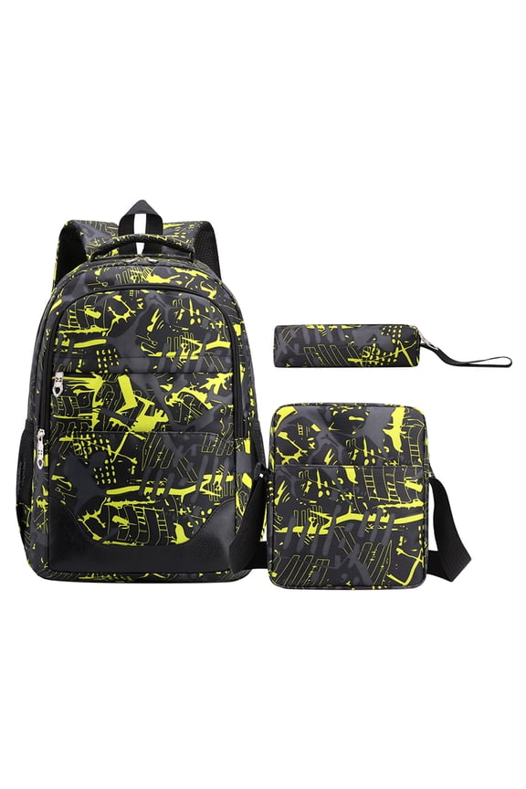Clearance Under $2.00 Backpack High School Backpack Three Sets of Leisure Large Capacity Outdoor Travel Backpack