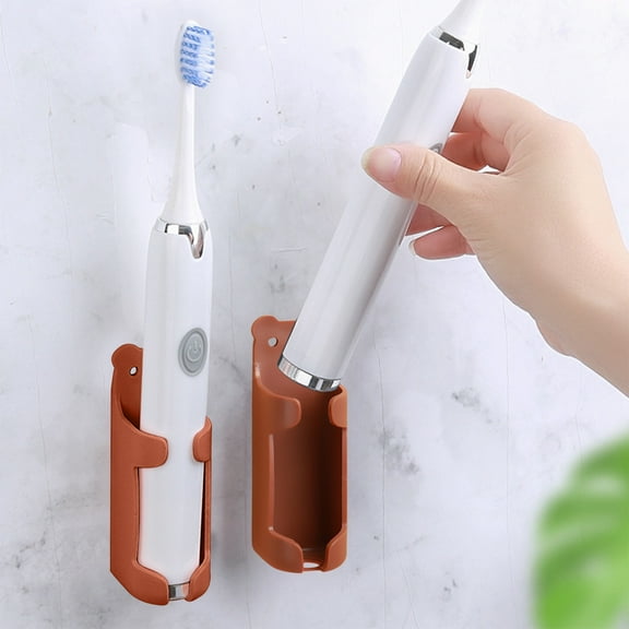 HongHeng Clearance Under $2.00 Bear Electrics Toothbrush Holders Shelf Home Frees Bathroom Wall Mounted Simples Toothbrush Organizer
