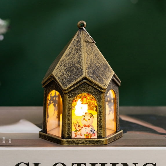 HongHeng Clearance Under $2.00 Christmas Decorations Children's Portable Lights Christmas Eve Gifts Desktop Decorations Retro Wind Lights Hanging Decorations