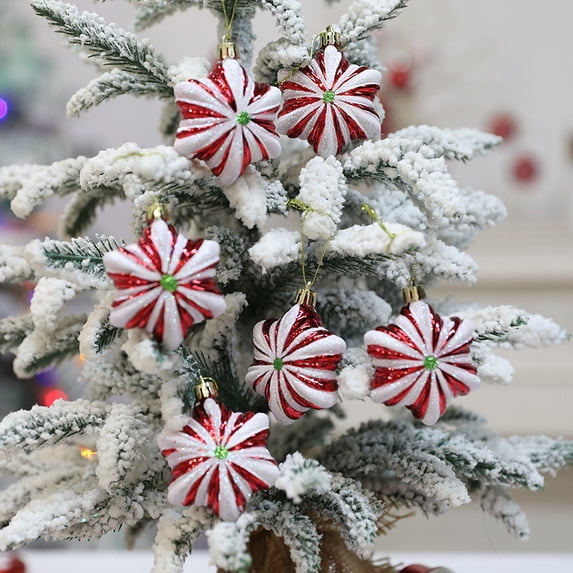 HongHeng Clearance Under $2.00 Colorful Pumpkin Hexagonal Star Pendant Christmas Tree Pendant Electroplated Colorful Star Decoration Box 6
