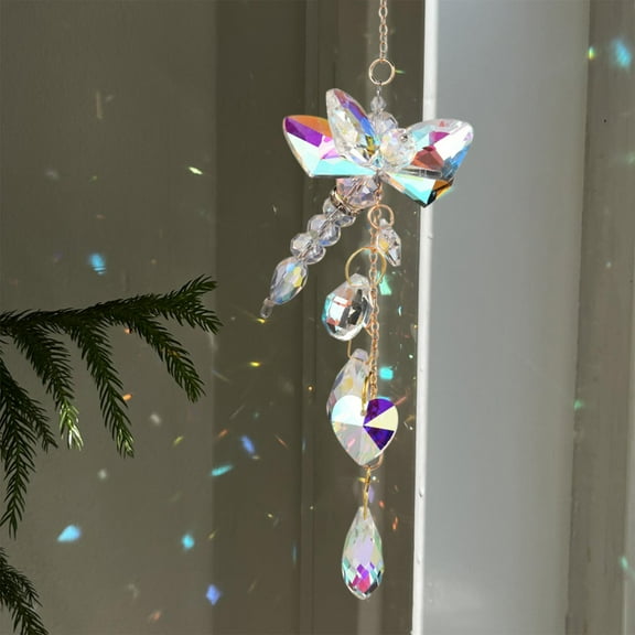HongHeng Clearance Under $2.00 Courtyard Decoration Window Hanging Crystalcher Wind Chime Pendant
