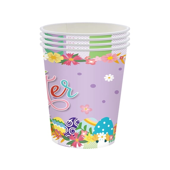 HongHeng Clearance Under $2.00 Easter Party Tablecloth Spring Bunny Eggs Party Supplies Disposable Paper 20Pcs