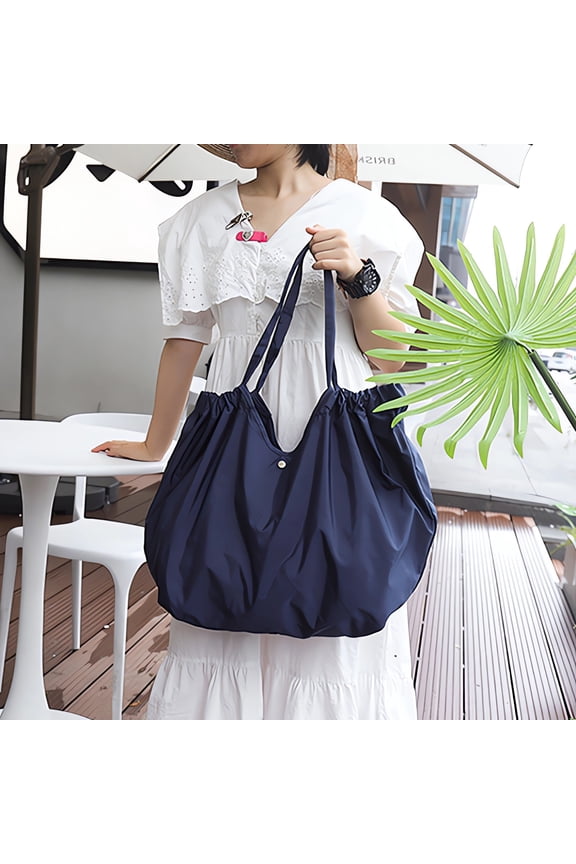Clearance Under $2.00 Folding Outdoor Travel Portable Waterproof Sundry Storage Bag Large Capacity Bunched Supermarket Shopping Bag