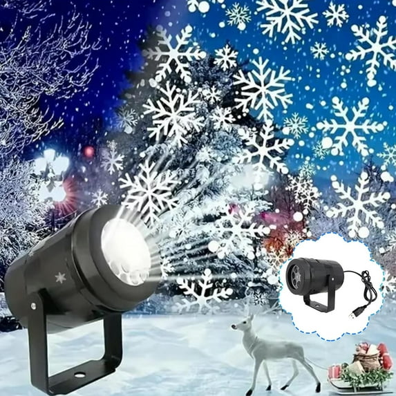 HongHeng Clearance Under $2.00 LED Christmas Snowman Snowflake HD Projection Light