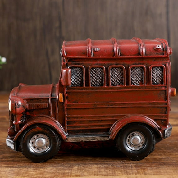 HongHeng Clearance Under $2.00 Resin Vintage Car Ornaments Deposit Box Home Desktop Model Decorative Ornaments