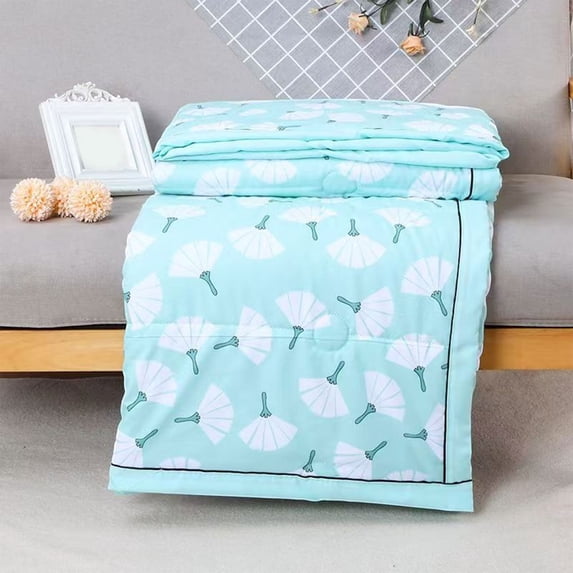 HongHeng Clearance Under $2.00 Skin Friendly Plain Printed Washed Cotton Summer Quilt Ventilation Quilt