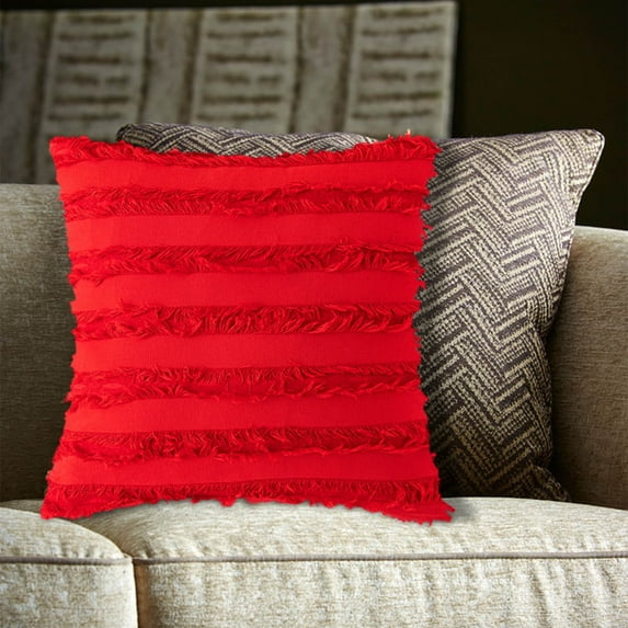 HongHeng Clearance Under $2.00 Tassel Pillow Cover Modern Solid Color Cushion Pillow Backrest Pillow Cover