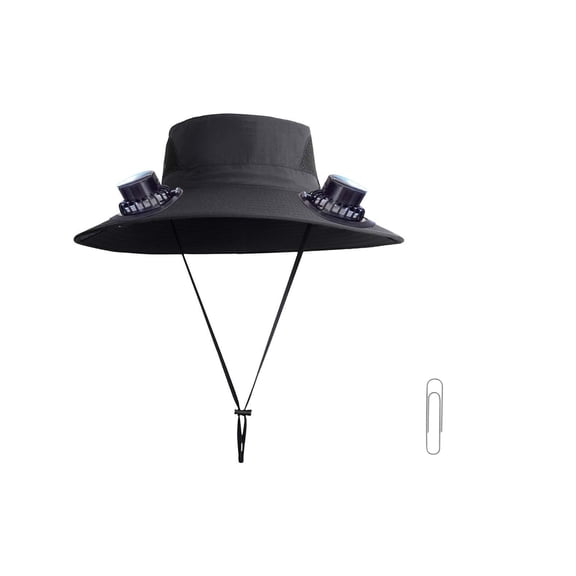 HongHeng Clearance Under $2.00 Wide Solar Fan Outdoor Fishing Hat Men Sun Hat with Solar Fan Fishing Hats 3 Speed Adjustable Fan Hat
