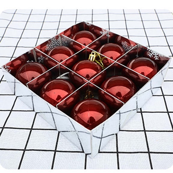 HongHeng Colored Christmas Balls Decoration Living Room Garden Ornaments Mini Glitter Ball Door Wall Xmas Tree Decor Supplies Set of 9