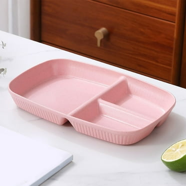 HongHeng Divided Plates 10.4 Inch for Adults, Portion Control Bariatric Plate, Wheat Straw Plates with 3 Compartments, Unbreakable Reusable Portion Control Plates, BPA Free