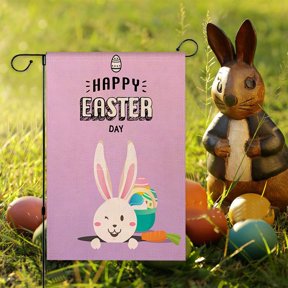 Happy Easter Wreath Garden Flag – 12” x 18”, Double Sided, House Flag ...