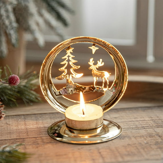 HongHeng Extra Savings $8 Metal Decorative Christmas Tree with Holders Christmas Decoration Items for Home Table Top and Gifts Candles Cm Candle Holders for Home Decor