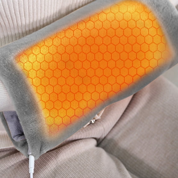 HongHeng Faux Fur Hand Muff Winter Electric Heating Warmer Pillow Hand Muffs USB Charging Warm Winter Muffs for Women Girls
