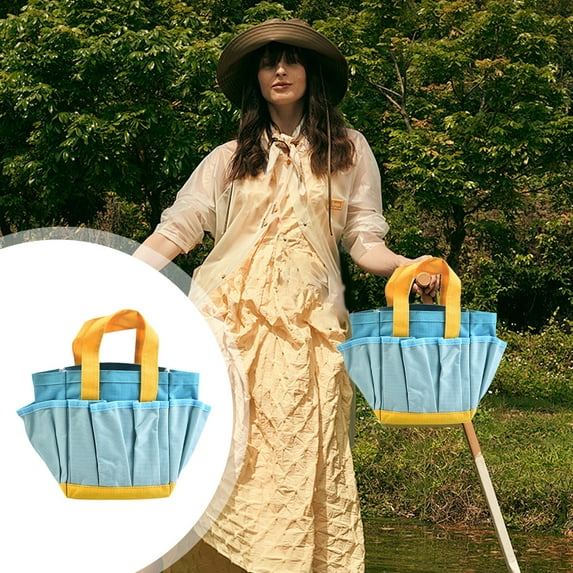 HongHeng Garden Tool Bag, Garden Tool Kit Holder Home Organizer Storage Carrier, Oxford Garden Hand Tool Storage Tote Organizer with Handle and Roomy Pockets, Tools Not Included
