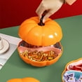 thumbnail image 1 of HongHeng Halloween Pumpkin Candy Tray with Lid Plastic Divided Serving Tray Halloween Candy Tray 3 Compartment Snack Bowls Dish Platter for Halloween Candy Appetizer Nuts Snack Food, 1 of 6