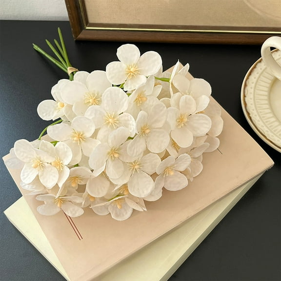 HongHeng Hydrangea Artificial Flowers Bulk, Faux Hydrangea Flowers Heads, Artificial Fake Silk Hydrangea Flowers with Stems, Artificial Flowers for Decoration Wedding Décor