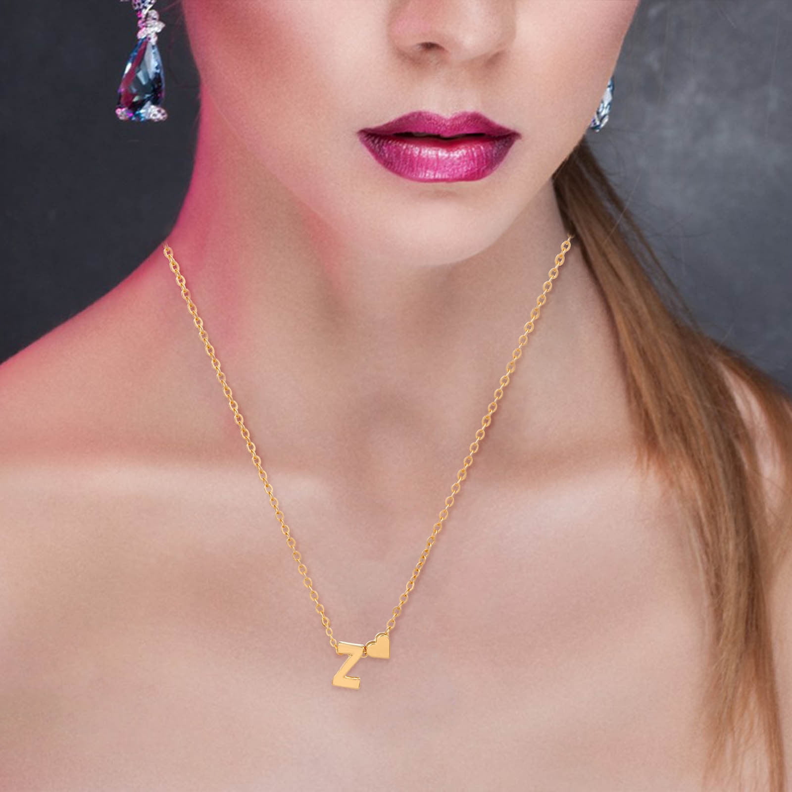 Alhudapk Com Oliver Bonas Initial Necklace Ab Ellie Layla Drop - Main Image