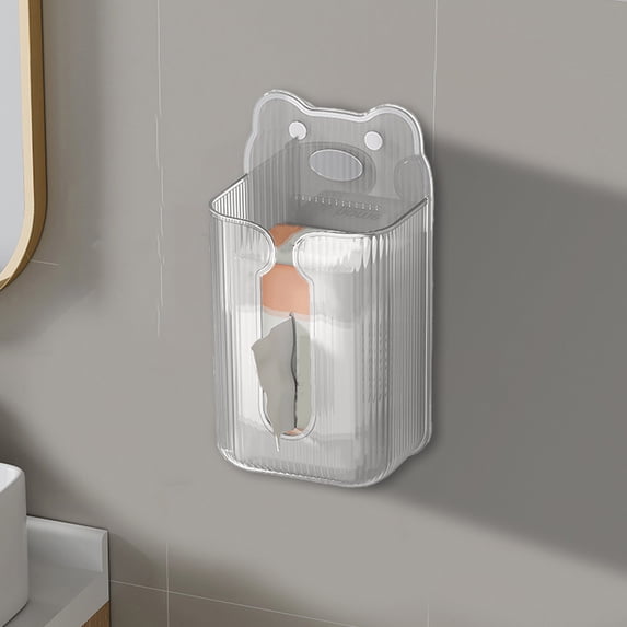 HongHeng Kitchen Wipes Storage, Flushable Wipes Holder for Bathroom, Wall-Mounted Tissue Box, Non-Slip Flushable Wipes Holder, Wipe Container, Wipes Dispenser for Kitchen