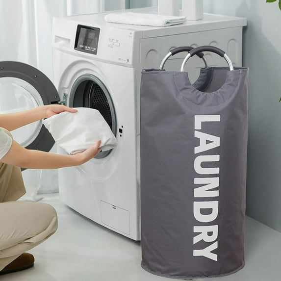 HongHeng Laundry Basket, Freestanding Tall Clothes Hamper, Collapsible Laundry Bag