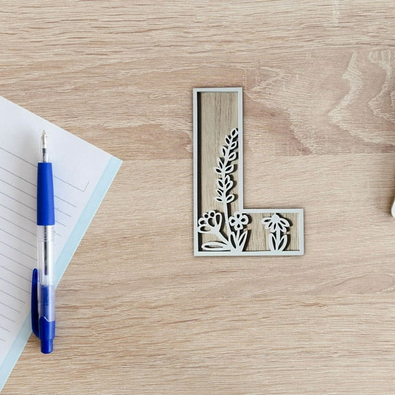 HongHeng Layered Wooden Letters for Wall Decor, Flowered Paintable Wooden Nursery Letters for Crafts Wood Alphabet Letter for Birthday Boho Nursery Name Sign Wedding Home Decoration
