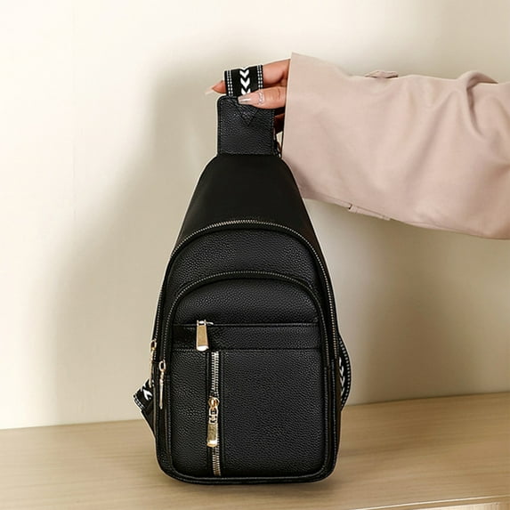 HongHeng Leather Sling Bag Crossbody Purse Handmade Hiking Daypack Motorcycle Bag Retro Shoulder Backpack Vintage Chest Bag